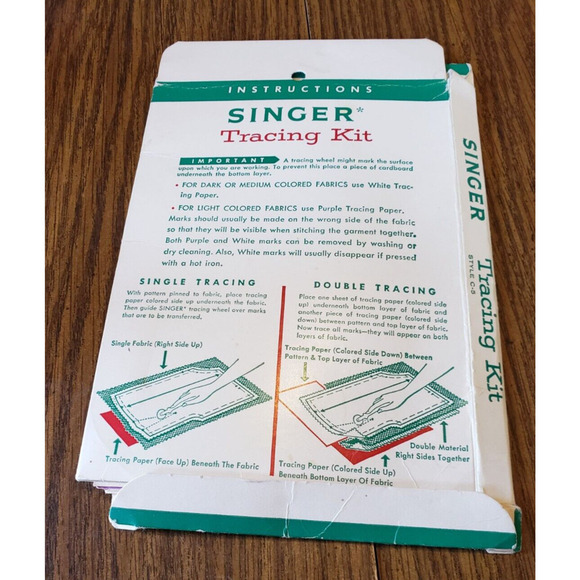 2 Packs Of Vintage Penn and Singer Dressmaker Tracing Paper Craft Supply - Picture 4 of 6